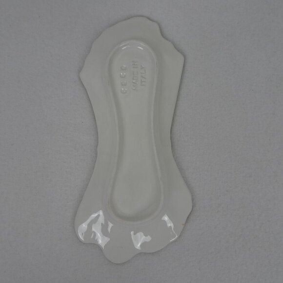 Vintage Italian Leek Onion Spoon Rest Majolica Relish Tray Made in Italy Ceramic - Picture 4 of 6